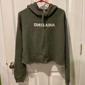 Amazing Campaign Oversized Crop Hoodie EUC